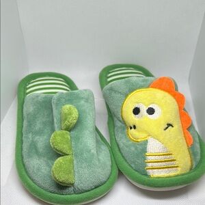 Green Dinosaur Kids Slippers